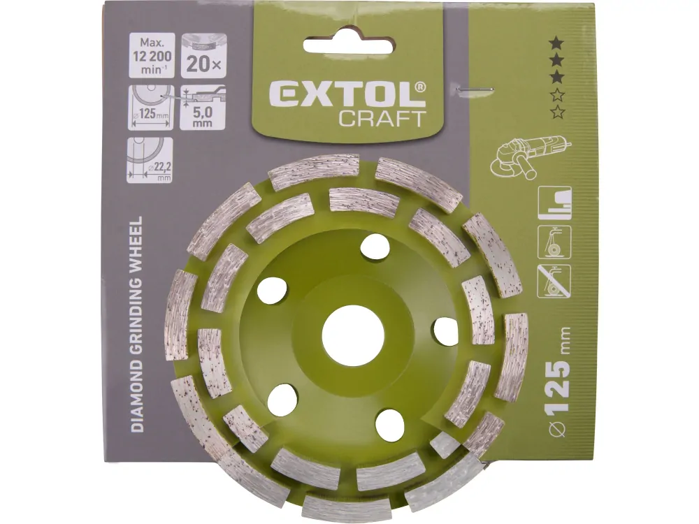Kotouč diamantový brusný dvouřadý O 125x22,2mm  EXTOL CRAFT