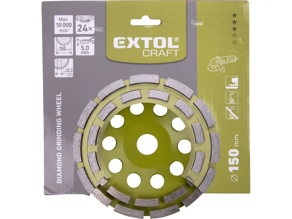 Kotouč diamantový brusný dvouřadý O 150x22,2mm EXTOL CRAFT 903026