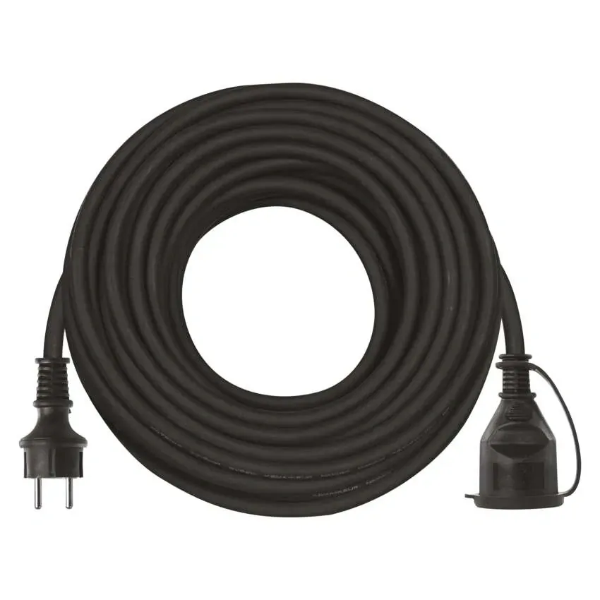 EMOS prodlužovací kabel 20m venkovní 1 zásuvka černý guma-neopren 230 V/1,5 mm2 P01720