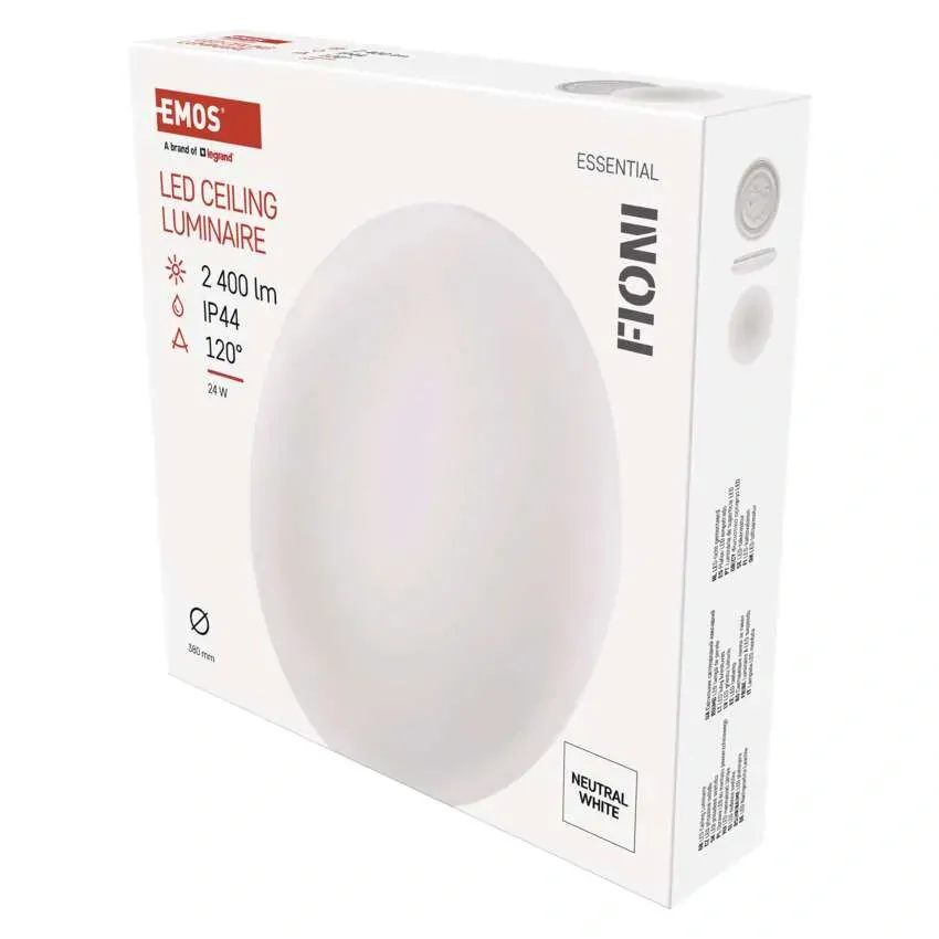 LED přisazené svítidlo FIONI kruhové bílé 24W neutrální bílá IP44 EMOS 1539085245
