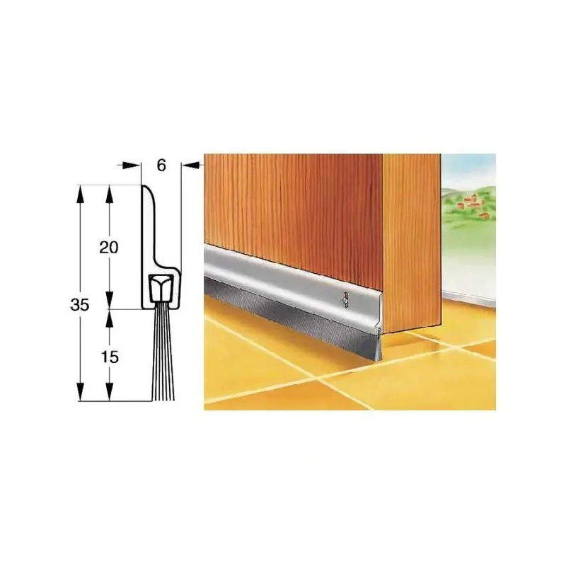 STRIBO PLAST PVC lišta s kartáčkem 102,5 cm bílá samolepící 1ks