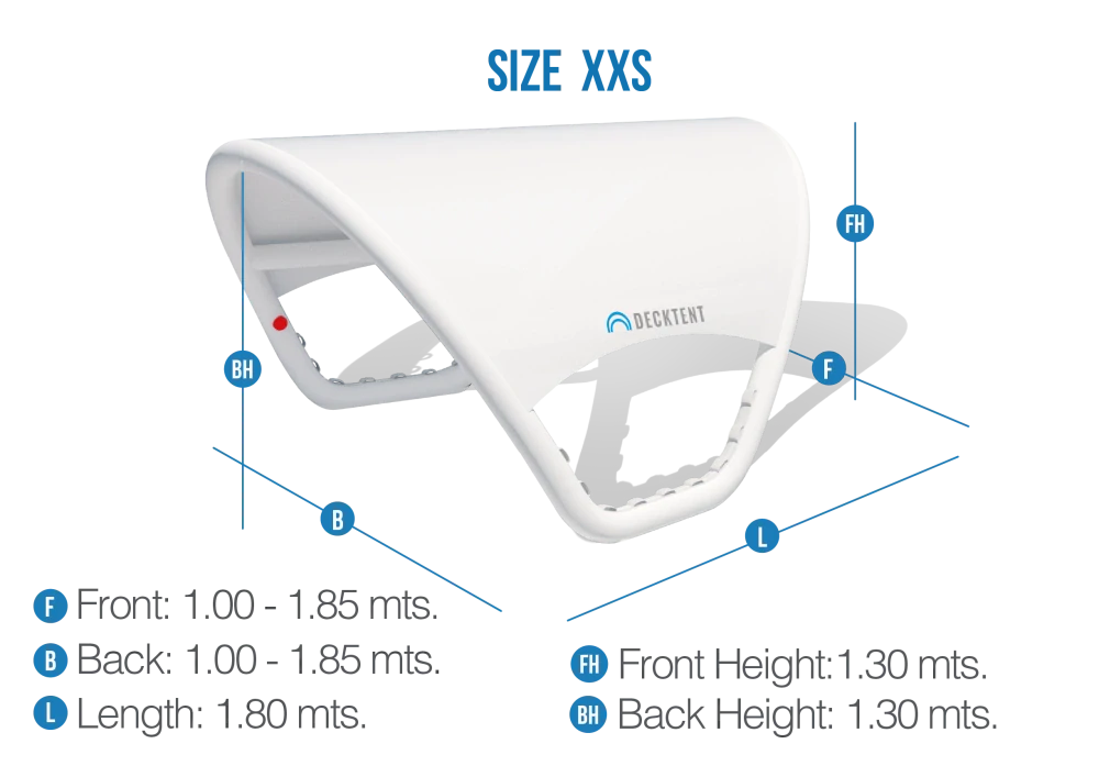 DECKTENT Bimini XXS pro RIB a motorové čluny 2,5–5 m bílá
