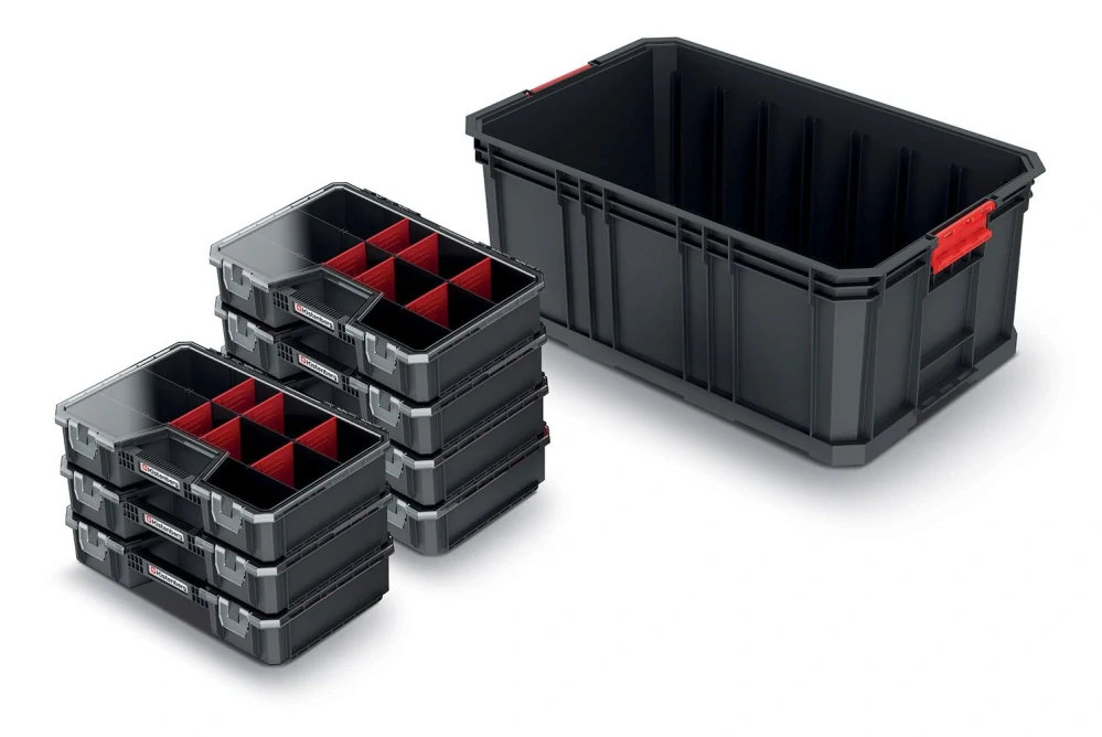 Modulární přepravní box se 7 organizéry MODULAR SOLUTION 520x329x210 mm -barva: černá Kistenberg KMS553520R7-S411 0