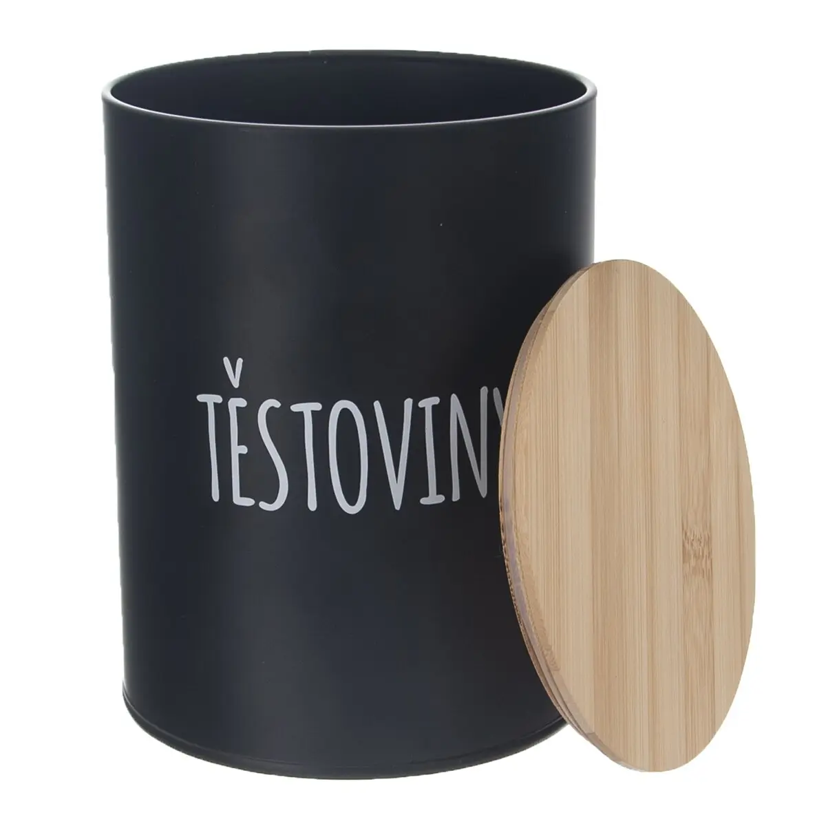 Dóza plech/bambus pr. 13cm Těstoviny BLACK