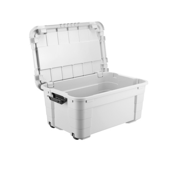 Úložný box 4UP s víkem a kolečky 40l krémovo-šedá