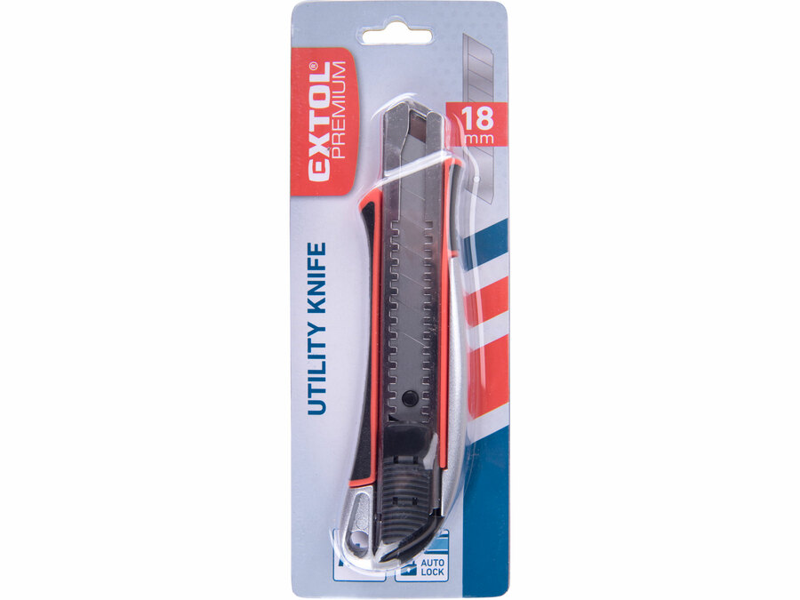 Nůž ulamovací kovový s výstuhou, 18mm Auto-lock EXTOL PREMIUM 8855024