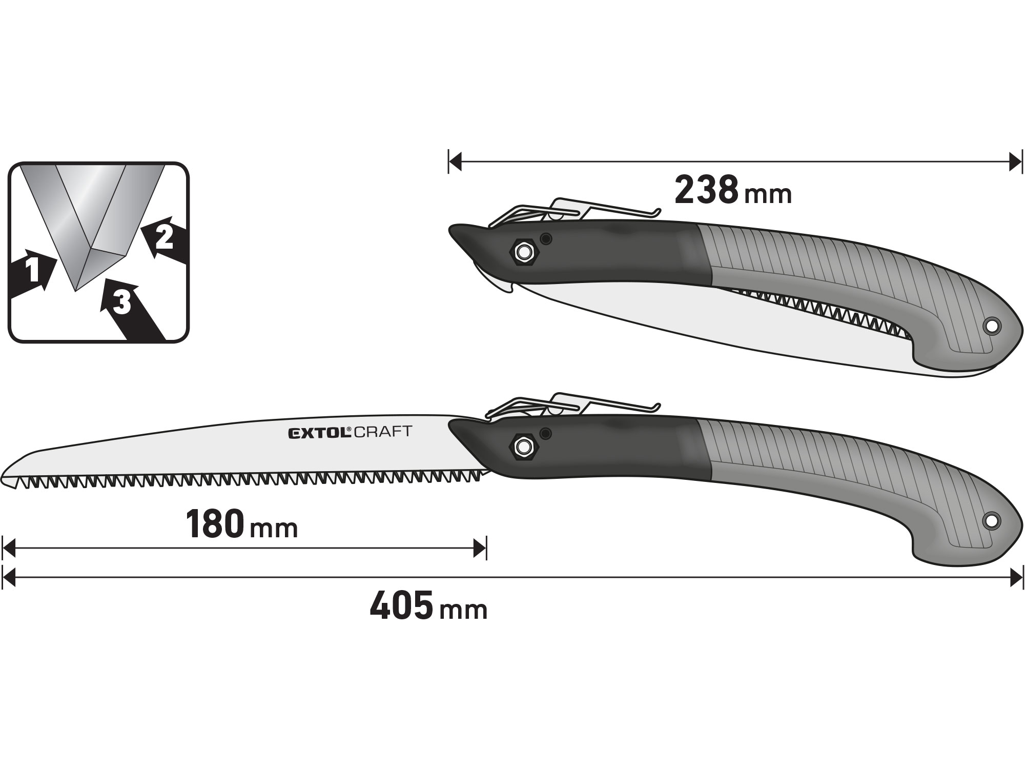 Pilka na větve zavírací, čepel 180mm EXTOL CRAFT 70072