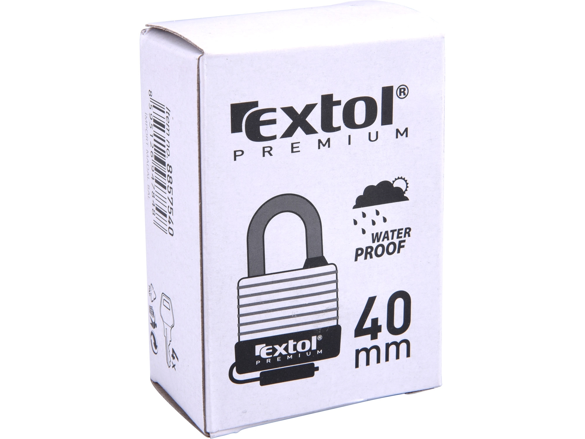 Zámek 40mm 4klíče voděodolný visací EXTOL PREMIUM 8857540