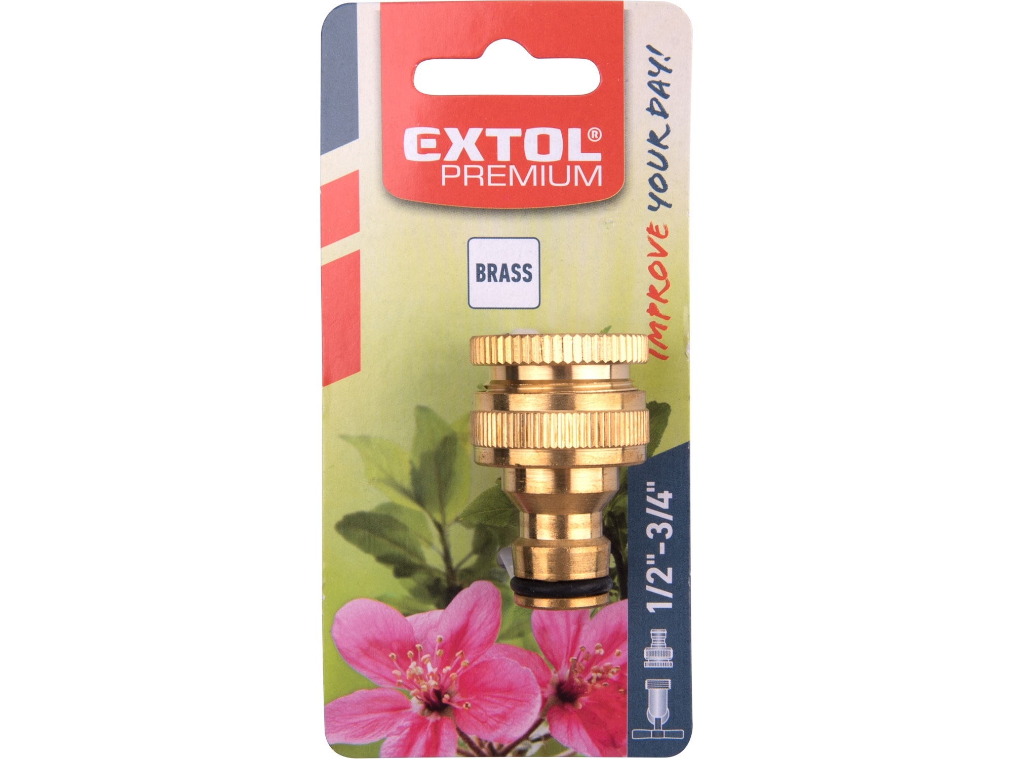 Konektor na kohoutek 1/2"-3/4" mosaz EXTOL PREMIUM 8876021