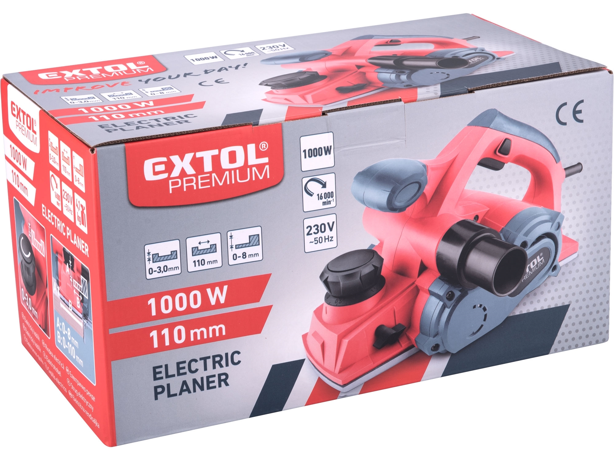 Hoblík elektrický 110mm, 1000W EXTOL PREMIUM 8893405