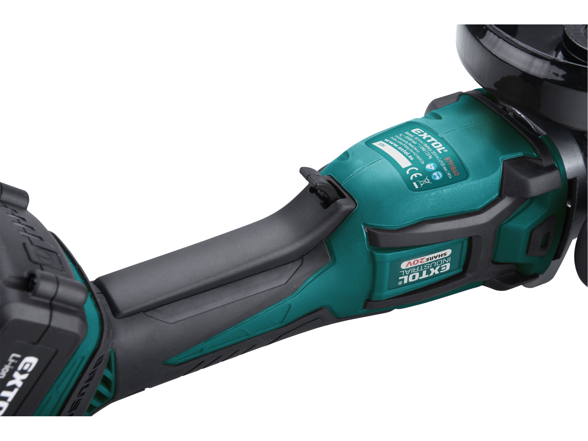 Bruska úhlová aku SHARE20V, 125mm, BRUSHLESS, 20V Li-ion, 2000mAh EXTOL 8791840