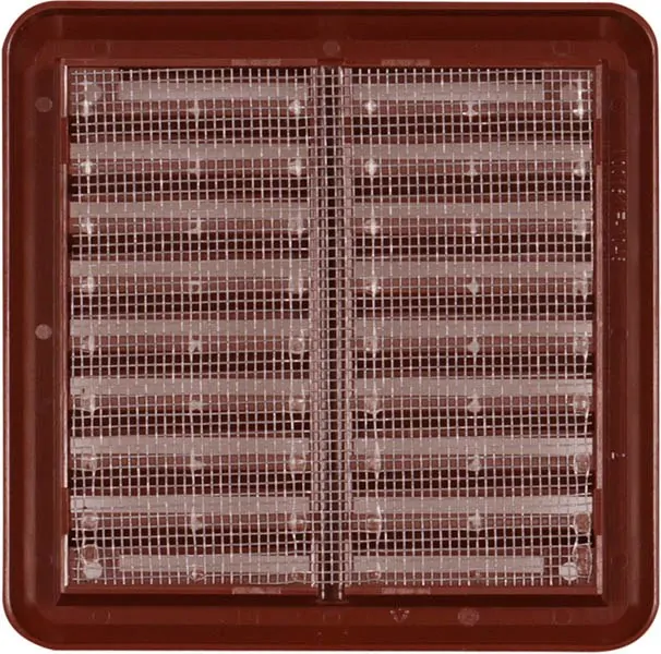 HACO Mřížka 100x100mm větrací se síťovinou krytka plastová hnědá 0308