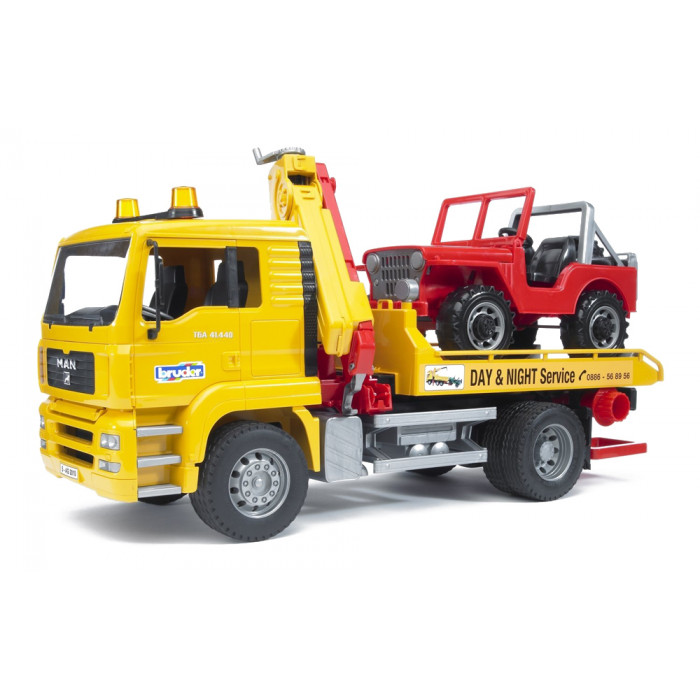 BRUDER 2750 Žluté AUTO MAN TGA odtahovka