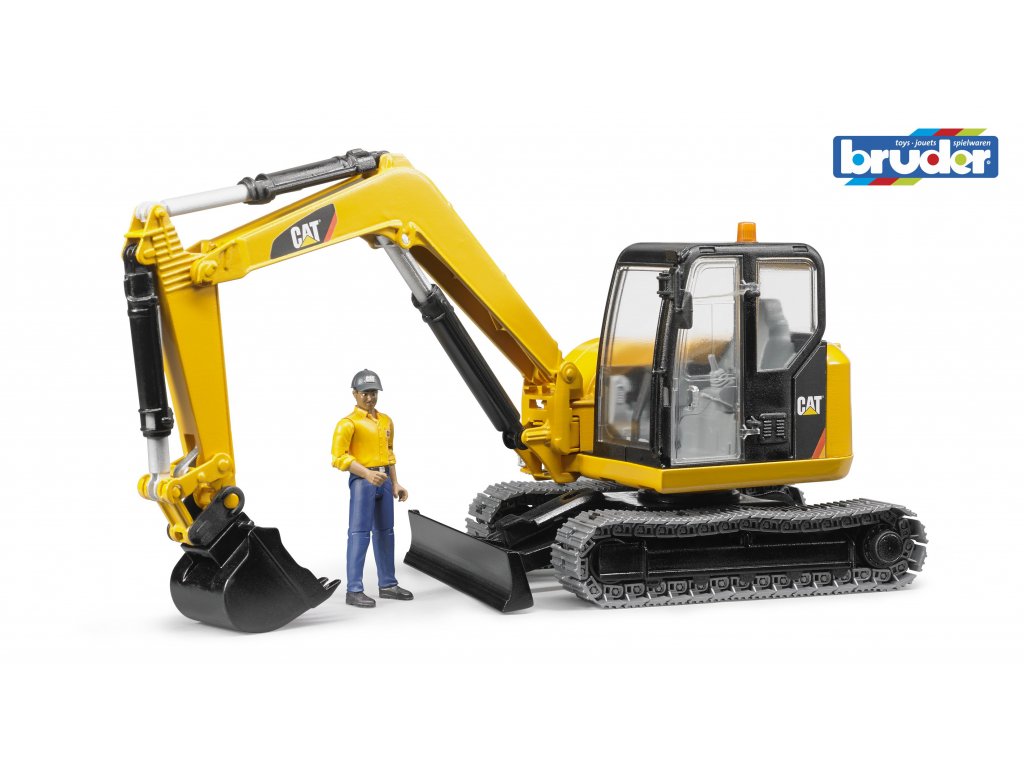 BRUDER 2466 ŽLUTÝ MINI BAGR CAT s figurkou