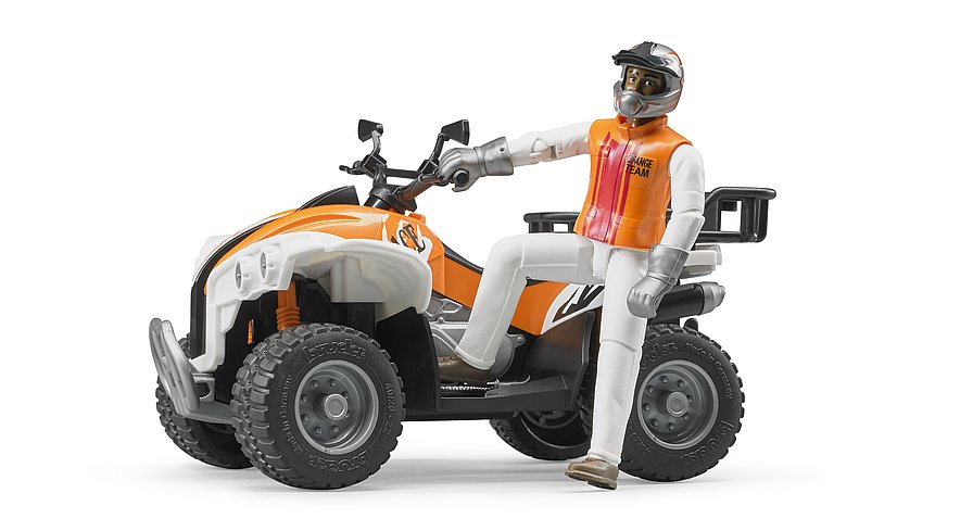 BRUDER 63000 Oranžová čtyřkolka s řidičem BR 63000