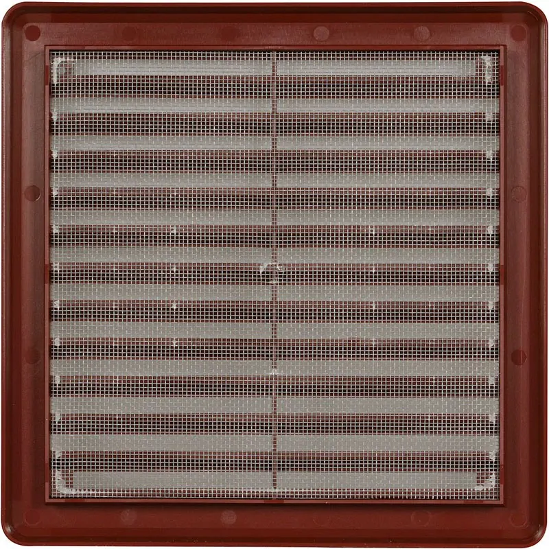 HACO Mřížka 200x200mm větrací se síťovinou hnědá plast 0306