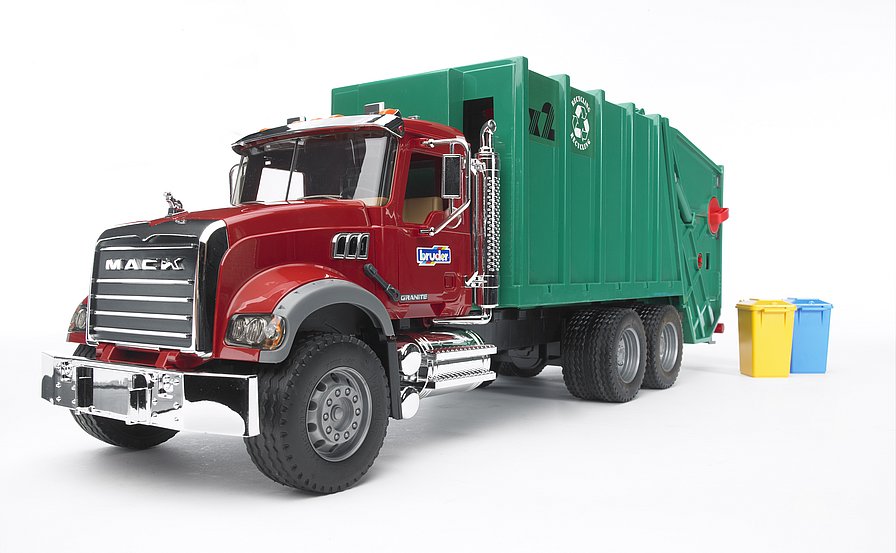 BRUDER 2812 Zelené Auto MACK Granite POPELÁŘ BR 2812