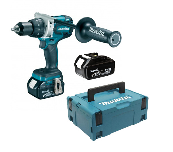Makita DHP458RTJ aku příklep.šroubovák Li-ion LXT 18V/5,0 Ah
