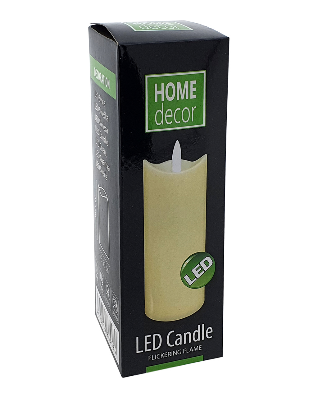 Svíčka LED vanilka HOME DECOR 5.3x15.5cm HD-107