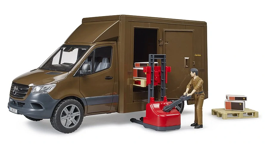 BRUDER 2678 Mercedes-Benz Sprinter UPS s řidičem a příslušenstvím