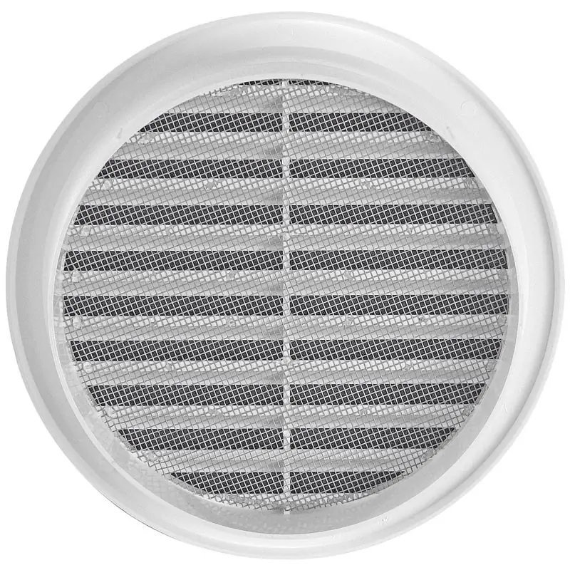 HACO Mřížka 125mm větrací kruhová se síťovinou bílá 0405