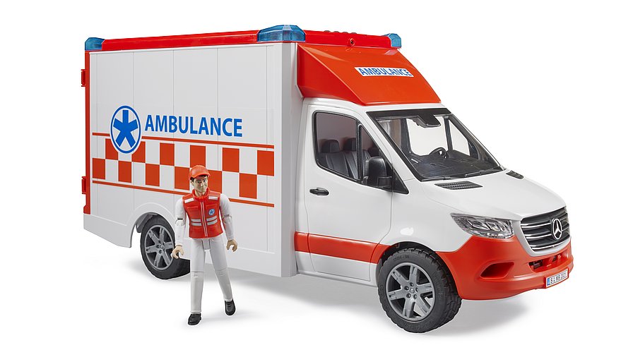 BRUDER 2676 MB Sprinter sanitka s houkačkou a řidičem BR 2676