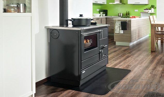 KVS Moravia VSP 9103.0582 antracit pravý, chromované doplňky, nerezový rám plotny, ocelová broušená plotna