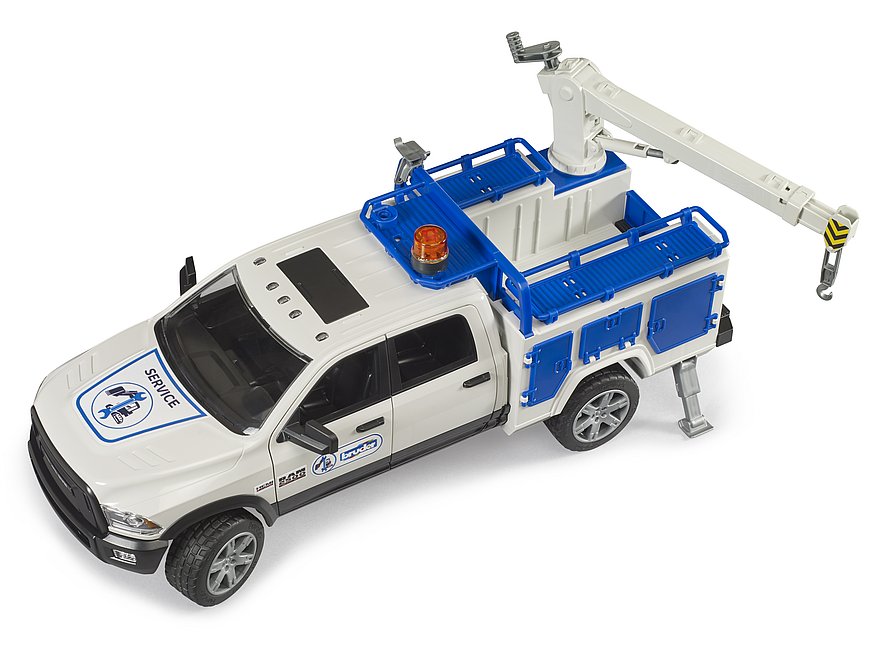 BRUDER 2509 RAM 2500 Servisní vůz s otočným ramenem a majákem