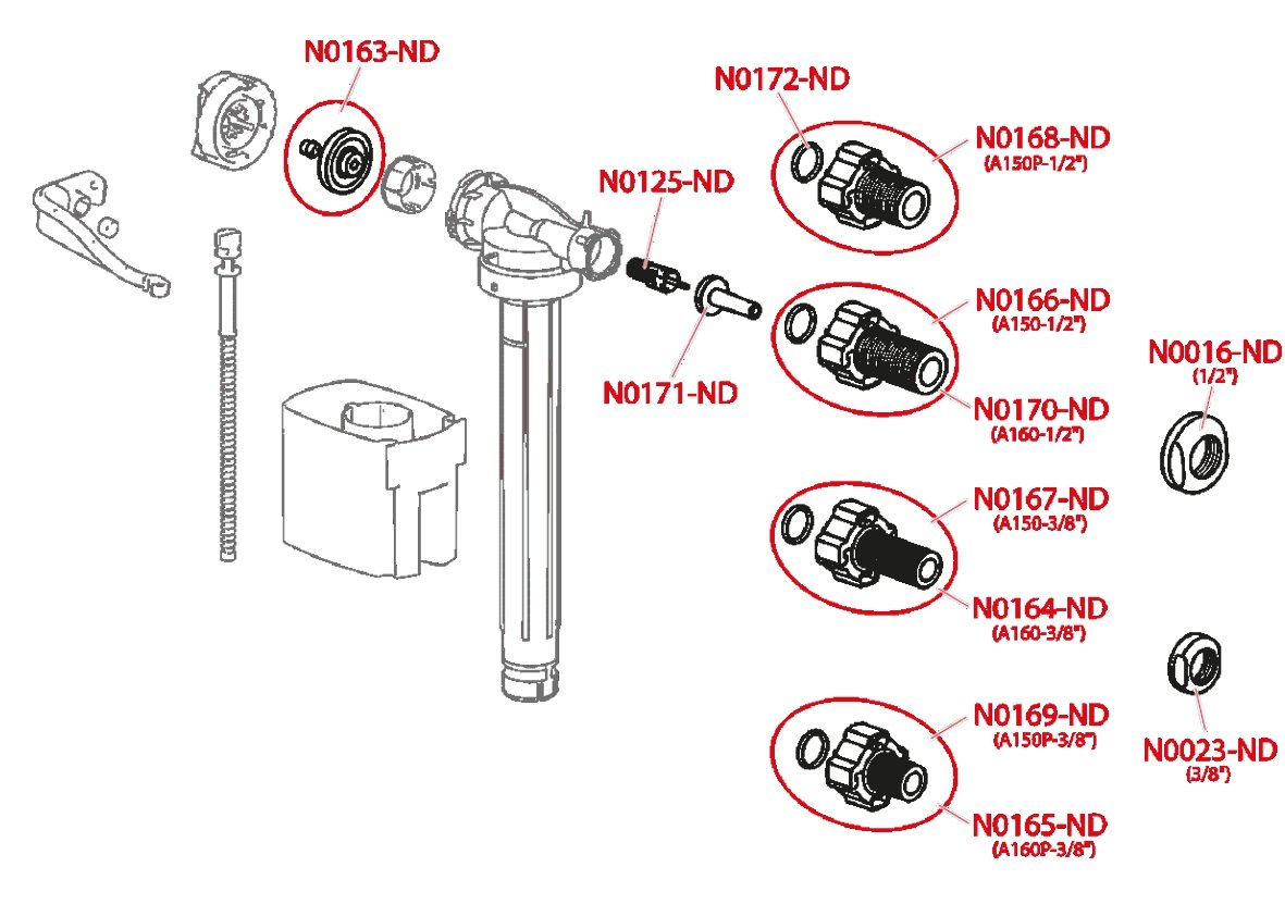 Napouštěcí ventil boční 3/8",pro keramické nádržky - kovový závit ALCA ALC-A160-38