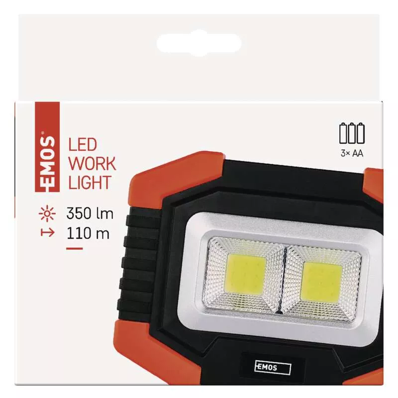 Svítilna pracovní LED 350lm 2xCOB 3xAA EMOS