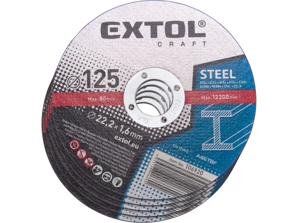 EXTOL CRAFT Kotouče řezné na kov 5ks 125x1,6x22,2mm 106920