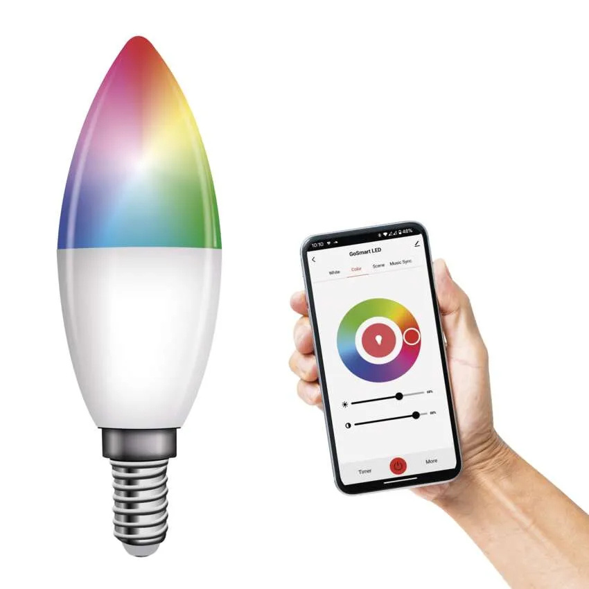 EMOS Chytrá LED žárovka GoSmart svíčka E14 4,8 W (40 W) 470lm RGB stmívatelná Wi-Fi ZQW322R