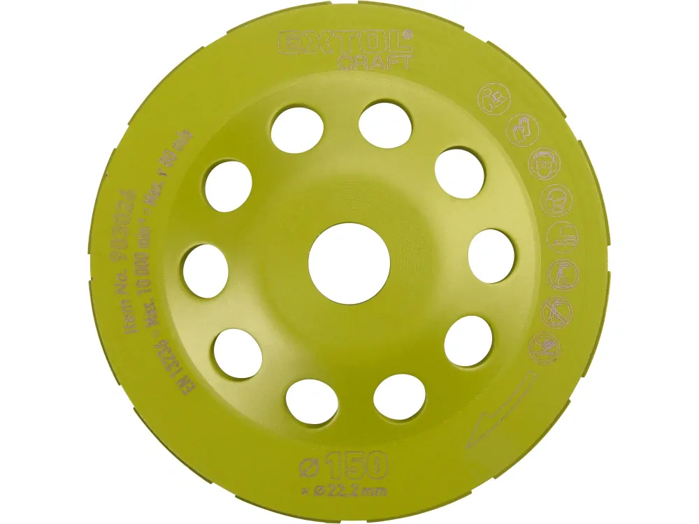 Kotouč diamantový brusný dvouřadý O 150x22,2mm EXTOL CRAFT 903026