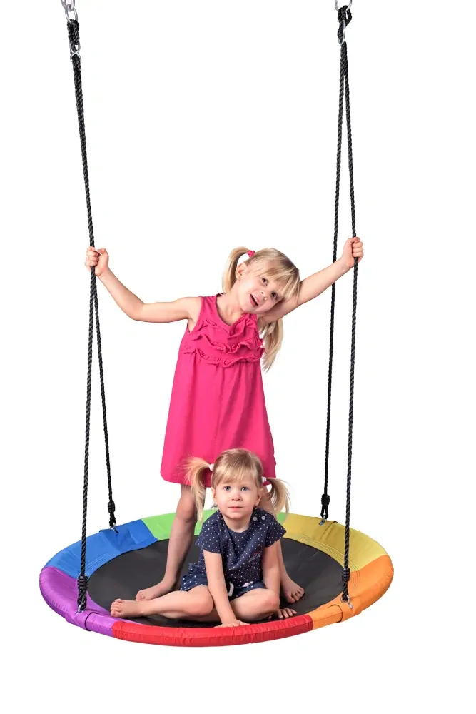 Houpací kruh (průměr 100cm) duhový Rainbow Woody 91417