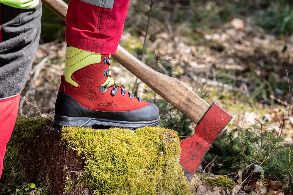 Haix Protector Forest 2.1 GTX UK 6.5 / EU 40 Protipořezová obuv červená/žlutá