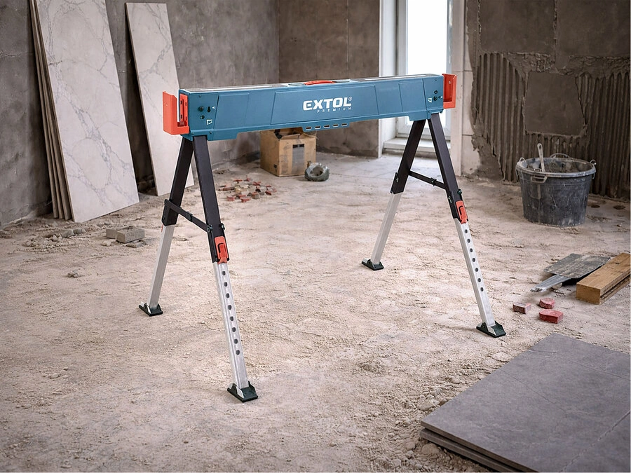Stavební koza skládací EXTOL PREMIUM 8859999 – 550 kg, výška 60–85 cm, 1 ks