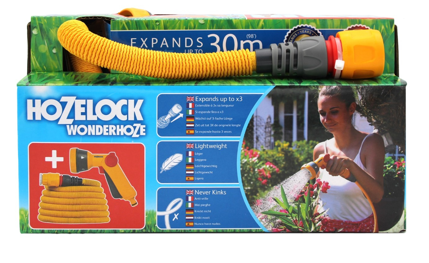 Hozelock WonderHoze 30 m – flexibilní smršťovací zahradní hadice s pistolí 100-101-261
