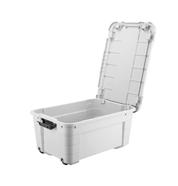 Úložný box 4UP s víkem a kolečky 40l krémovo-šedá