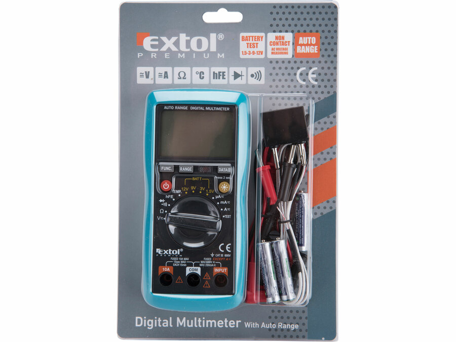 Multimetr digitální s automatickou volbou rozsahů EXTOL PREMIUM 8831250