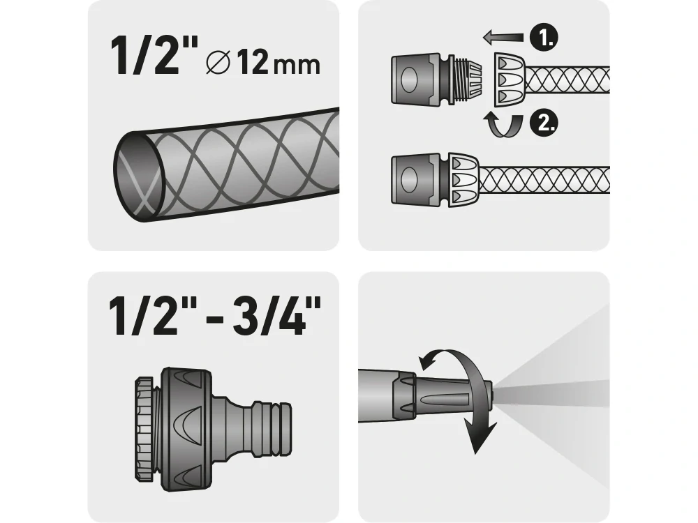 Hadicový set 4ks, pro 1/2" hadici EXTOL PREMIUM 8876490