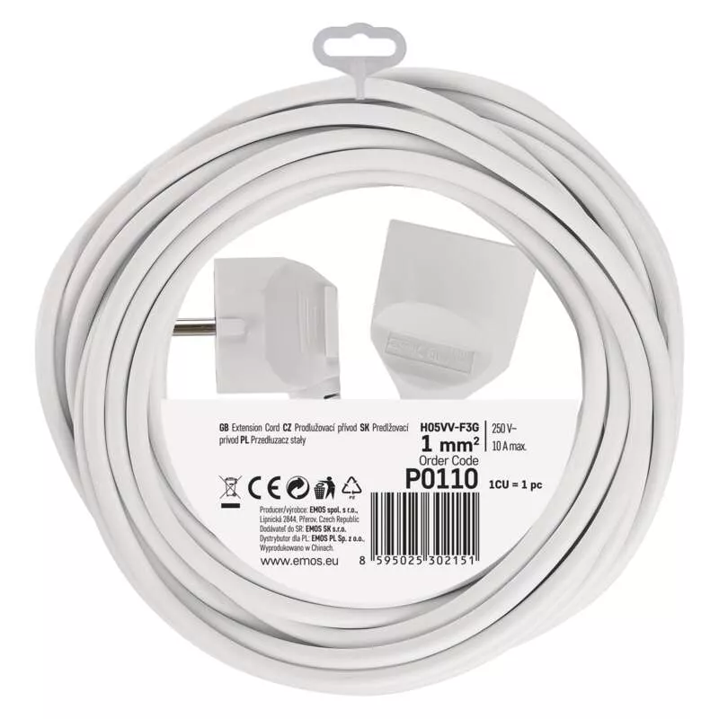 Prodlužovací kabel 10m, 1 zásuvka EMOS P0110