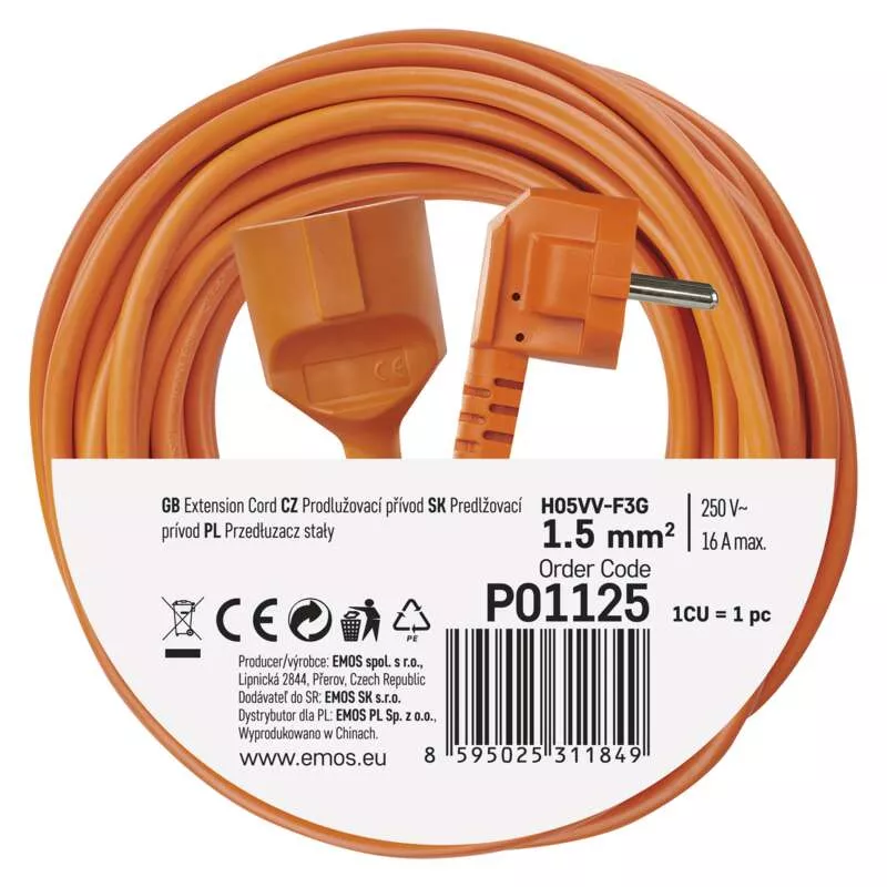 Prodlužovací kabel 25m,1zás.,1,5mm EMOS P01125