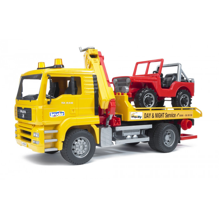 BRUDER 2750 Žluté AUTO MAN TGA odtahovka