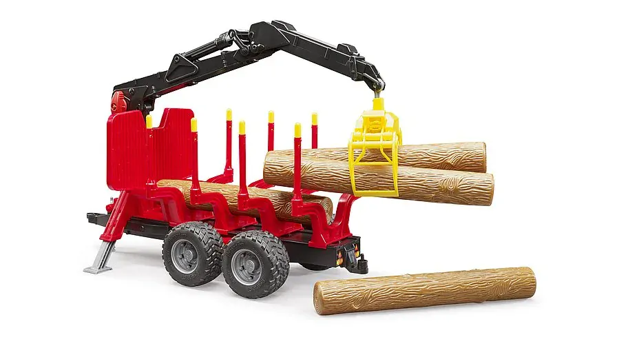 BRUDER 2252 Přívěs na dřevo s rukou a kladami BR 2252
