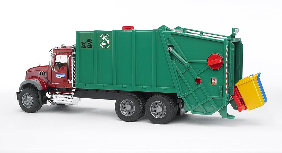 BRUDER 2812 Zelené Auto MACK Granite POPELÁŘ BR 2812
