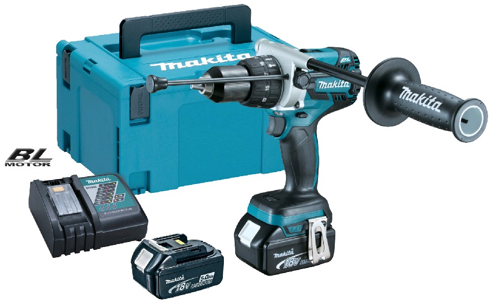Makita DHP458RTJ aku příklep.šroubovák Li-ion LXT 18V/5,0 Ah
