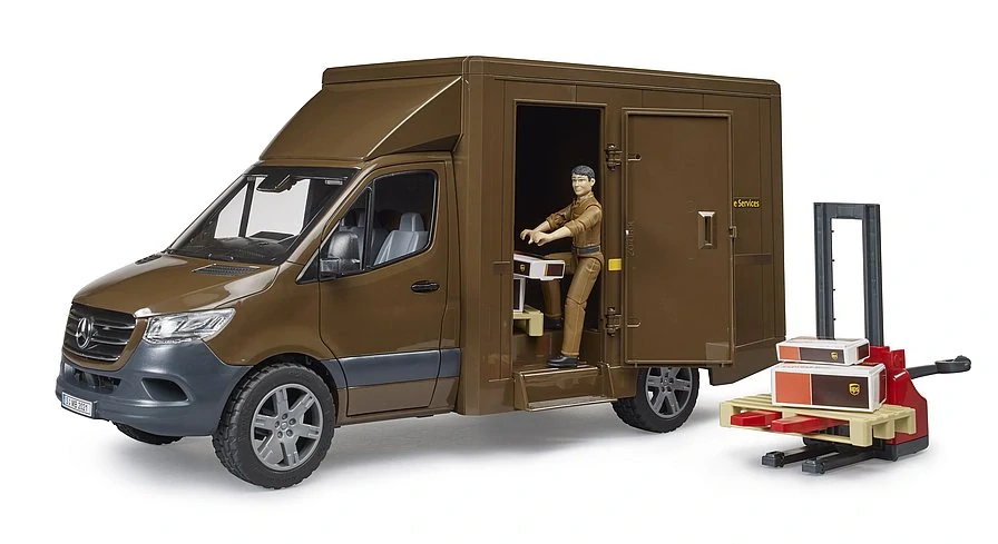 BRUDER 2678 Mercedes-Benz Sprinter UPS s řidičem a příslušenstvím