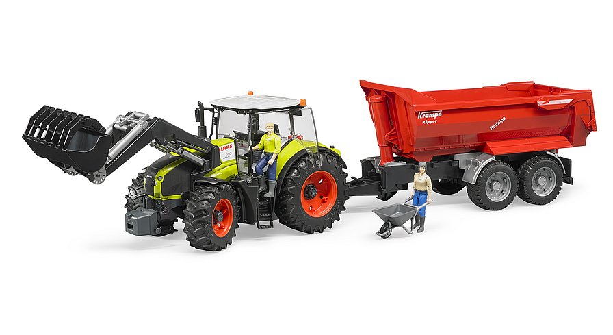 BRUDER 3013 Zelený TRAKTOR CLAAS AXION s čelním nakladačem BR 3013