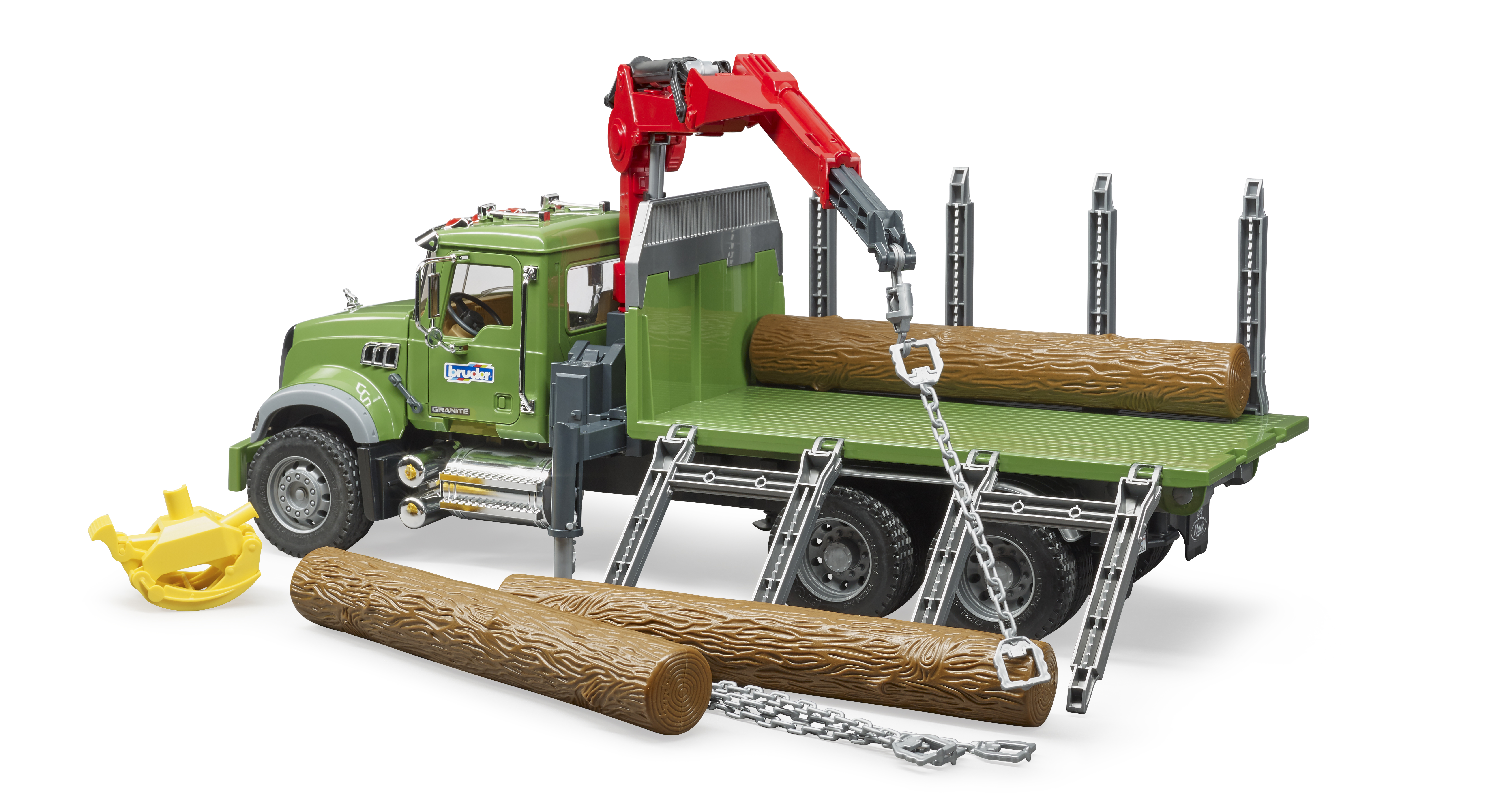 BRUDER 2824 Nákladní auto MACK granit přepravník dřeva BR 2824