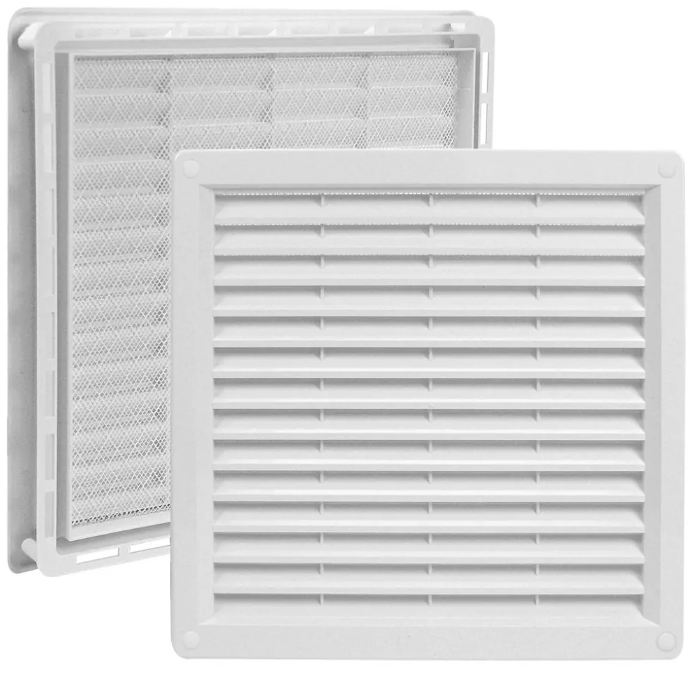HACO Mřížka 300x300mm větrací s rámečkem a síťovinou bílá 0217